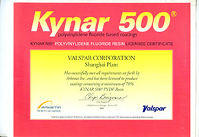 Certificación del panel Kynar 500 ACP